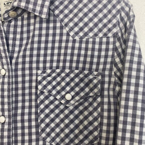 LEVI’S Women’s Western Pearl Snaps Checkered Shirt Dress Size S - Picture 6 of 12